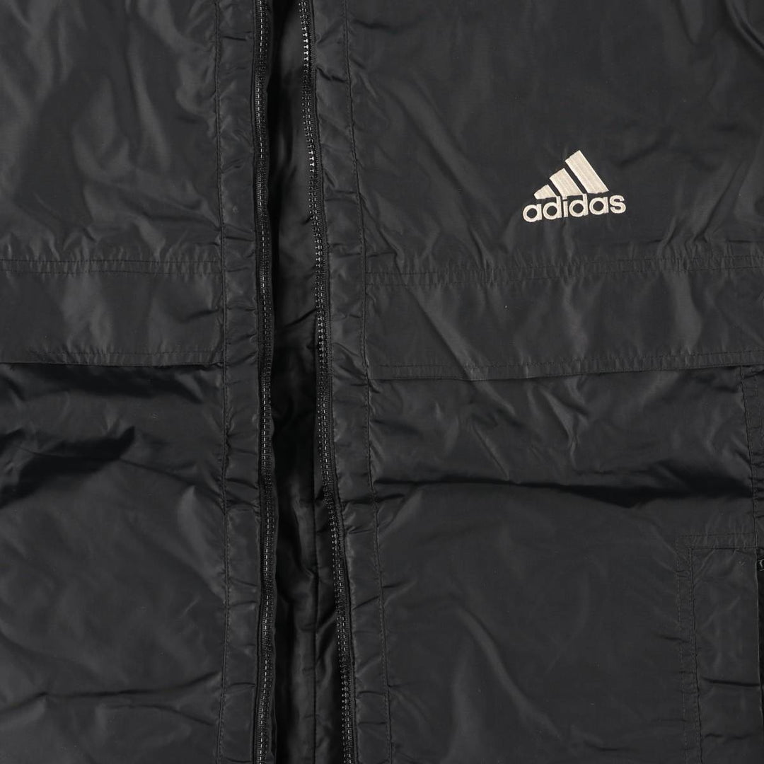 Vintage 90'S Adidas padded puffer jacket, size L, men's Nylon black type Vintage Second Hand