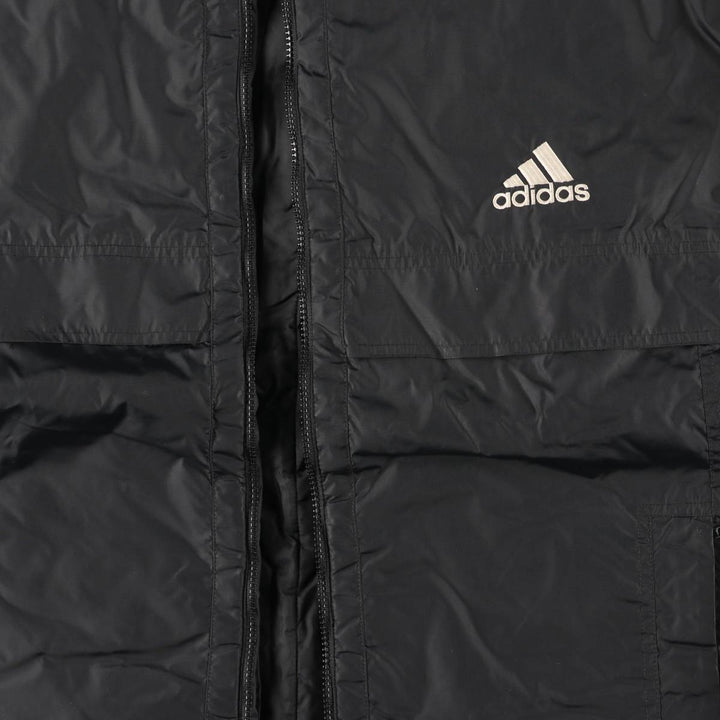 Vintage 90'S Adidas padded puffer jacket, size L, men's Nylon black type Vintage Second Hand