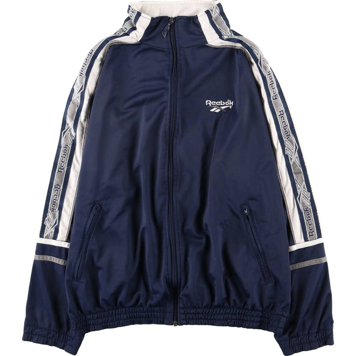 90'S Reebok Jersey Track Jacket, Men's Size Small, Vintage polyester navy blue type Vintage Second Hand