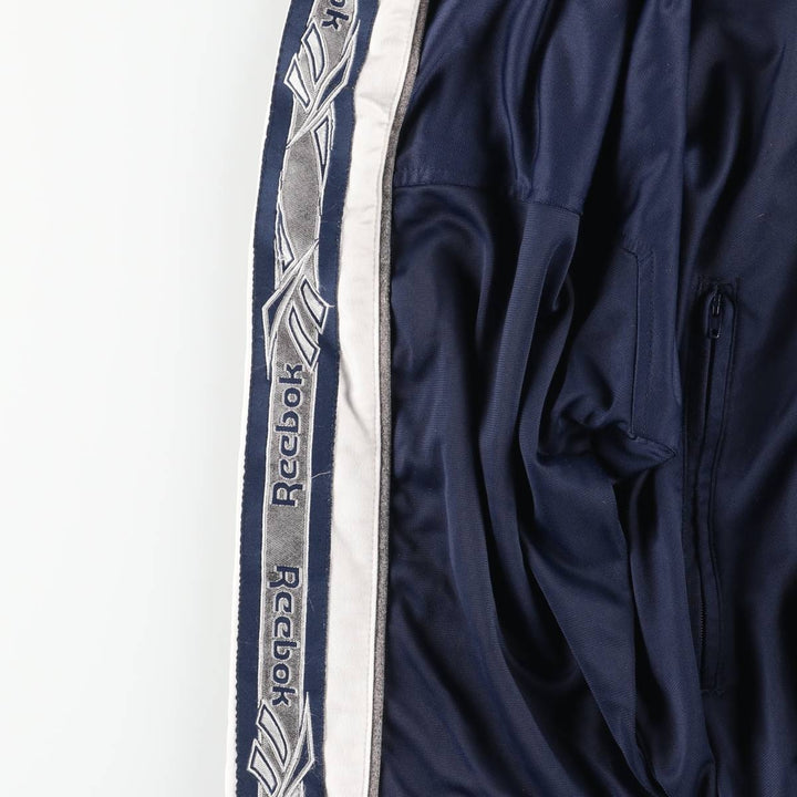 90'S Reebok Jersey Track Jacket, Men's Size Small, Vintage polyester navy blue type Vintage Second Hand