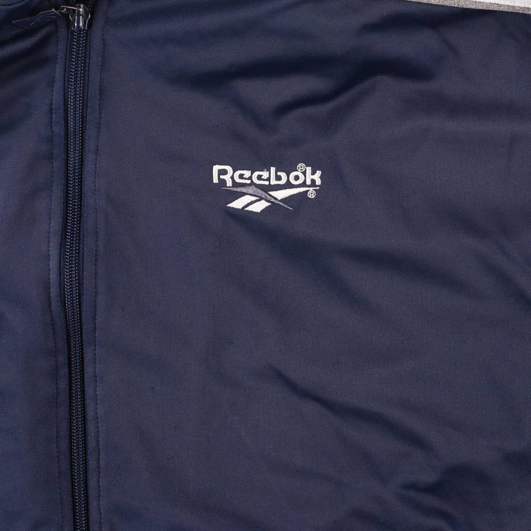 90'S Reebok Jersey Track Jacket, Men's Size Small, Vintage polyester navy blue type Vintage Second Hand