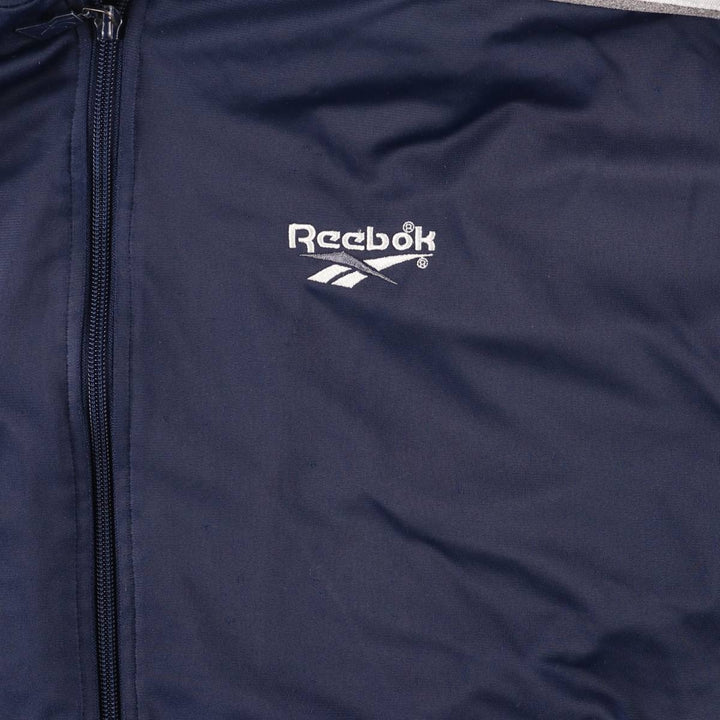 90'S Reebok Jersey Track Jacket, Men's Size Small, Vintage polyester navy blue type Vintage Second Hand