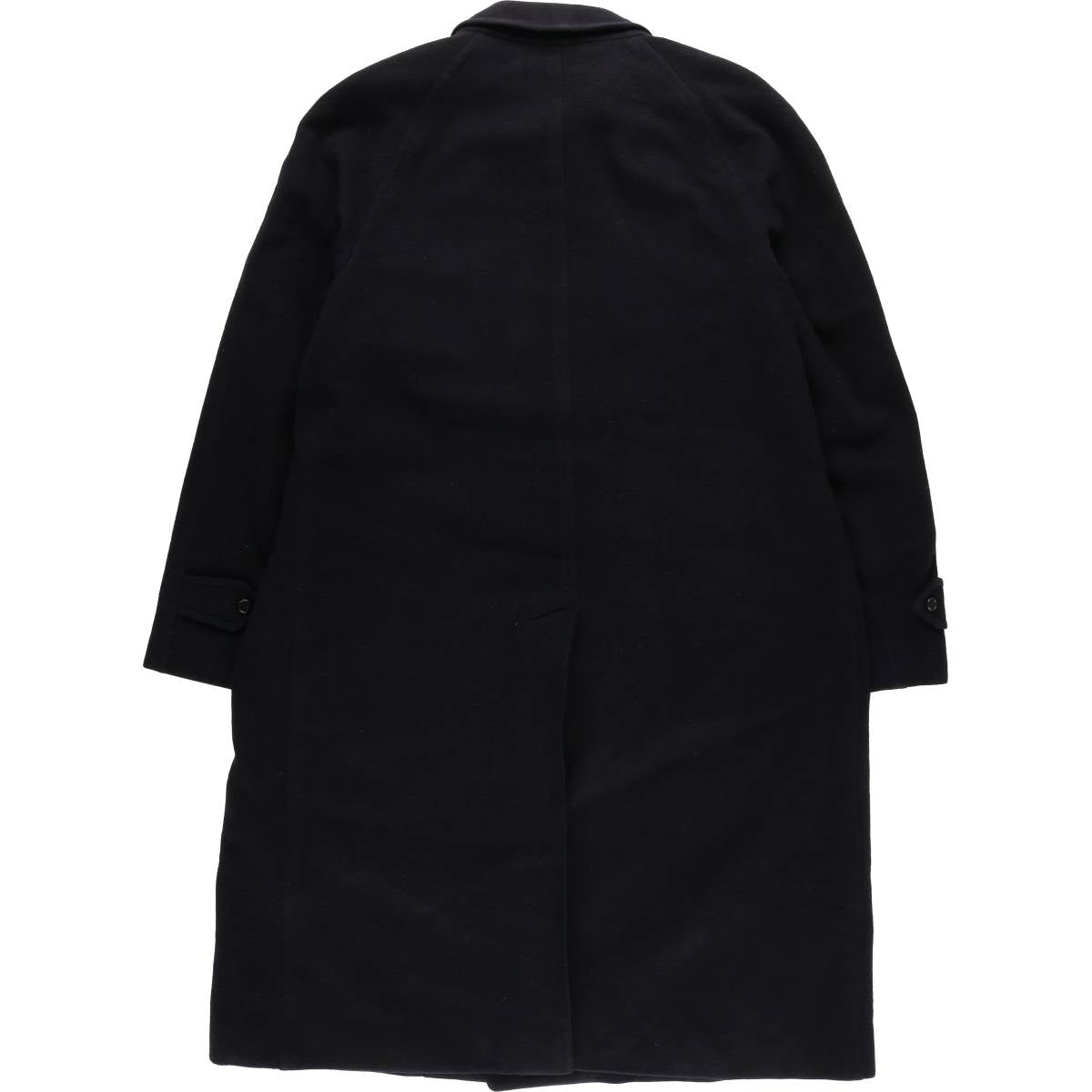 Burberry's Balmacaan Coat, Made in England, Men's Size L wool navy