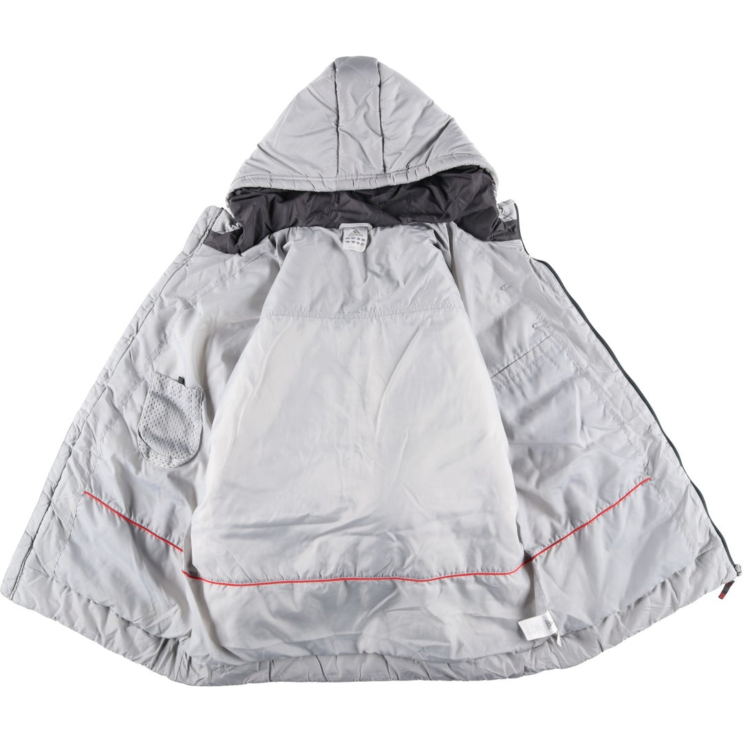 2000'S adidas padded hoodie/puffer jacket, men's size M polyester gray type Vintage Second Hand