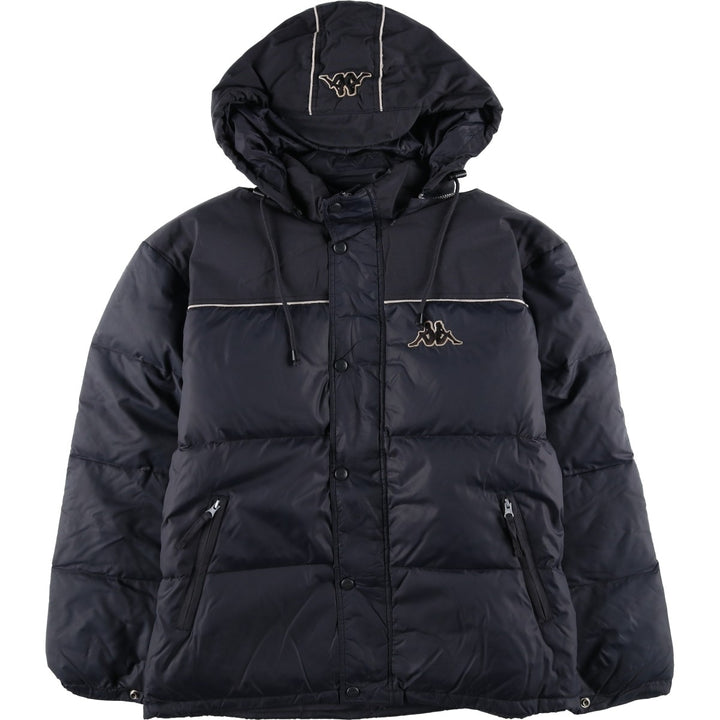 Vintage 90'S Kappa down parka, men's size XL Nylon black type Vintage Second Hand