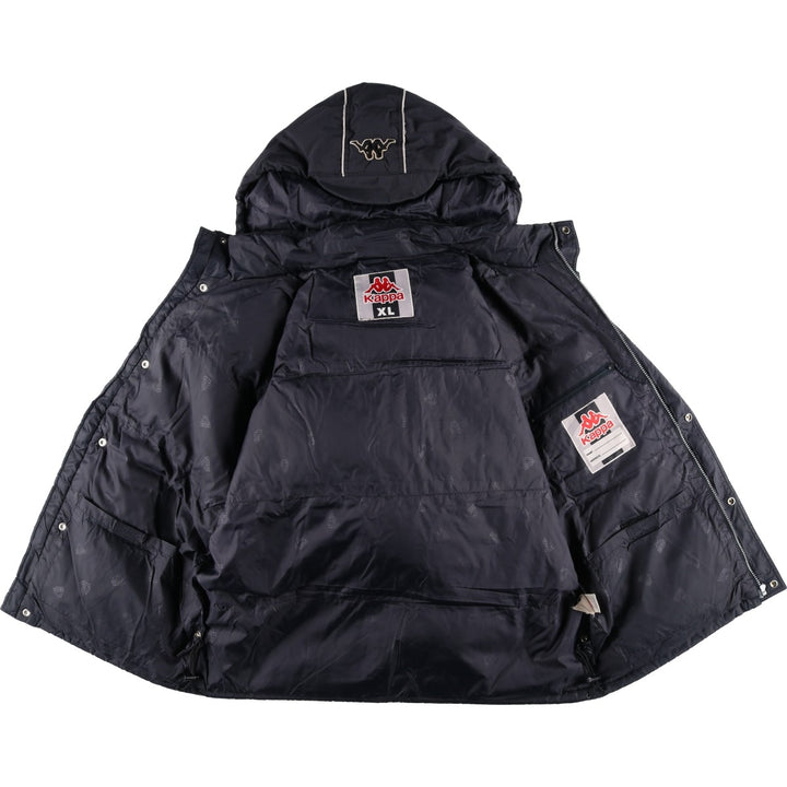 Vintage 90'S Kappa down parka, men's size XL Nylon black type Vintage Second Hand