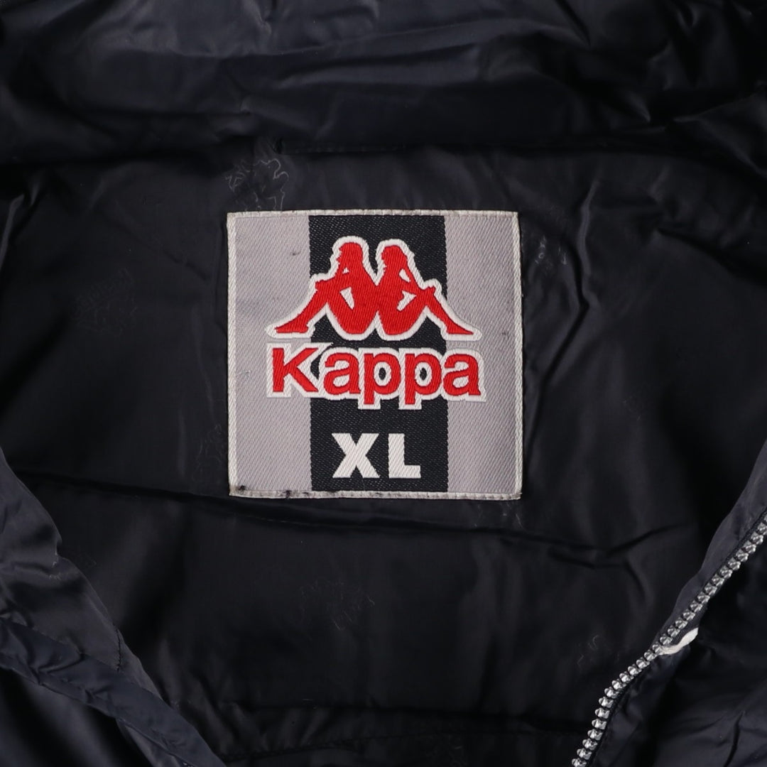 Vintage 90'S Kappa down parka, men's size XL Nylon black type Vintage Second Hand