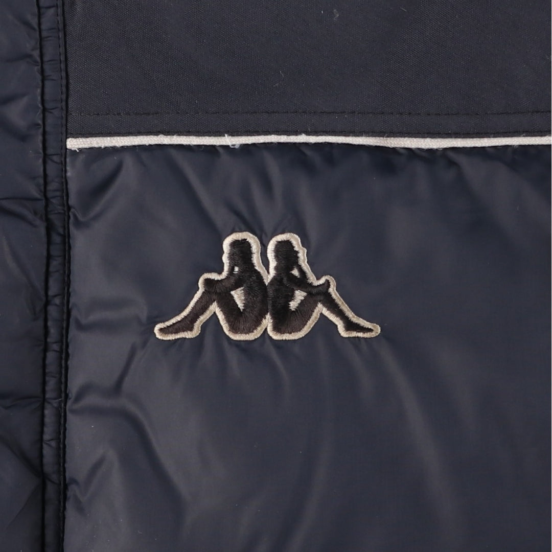 Vintage 90'S Kappa down parka, men's size XL Nylon black type Vintage Second Hand