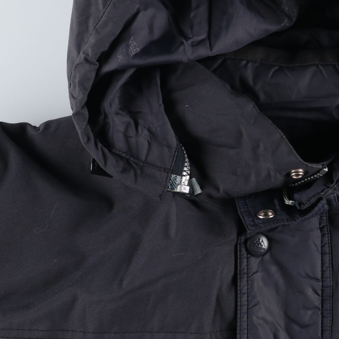 Vintage 90'S Kappa down parka, men's size XL Nylon black type Vintage Second Hand