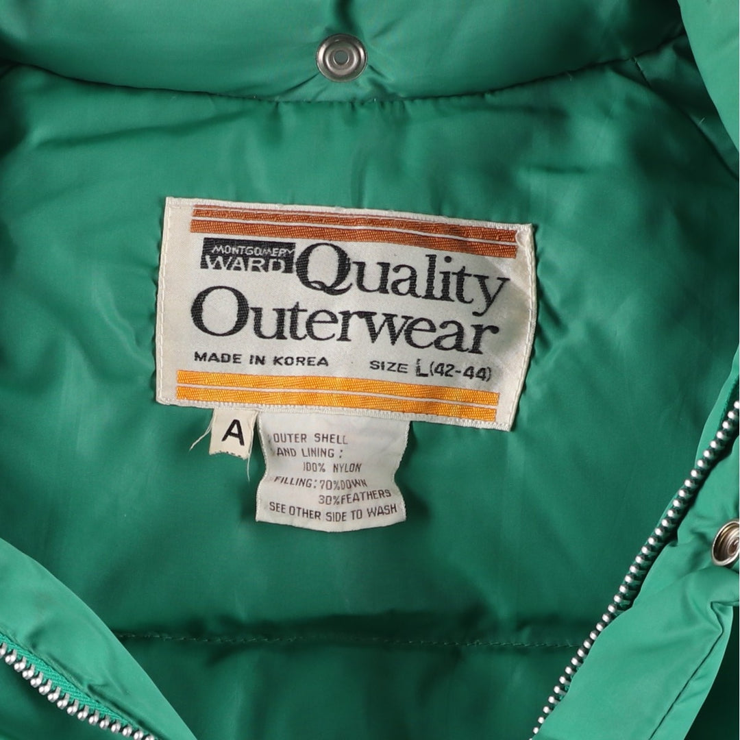 Montgomery Ward Vintage Men's Down Jacket, Size L Nylon green type Vintage Second Hand