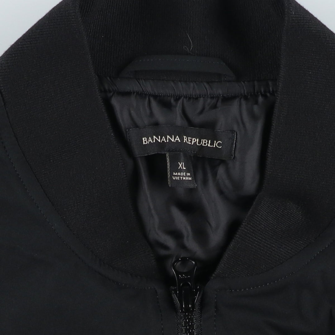 2000'S Banana Republic padded puffer jacket, men's size XL polyester black type Vintage Second Hand