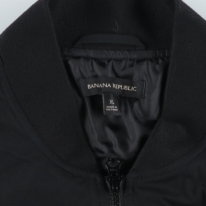 2000'S Banana Republic padded puffer jacket, men's size XL polyester black type Vintage Second Hand