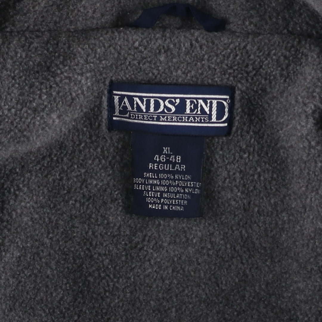 Vintage 80s-90'S Lands' End padded parka/puffer jacket, men's size XL Nylon black type Vintage Second Hand