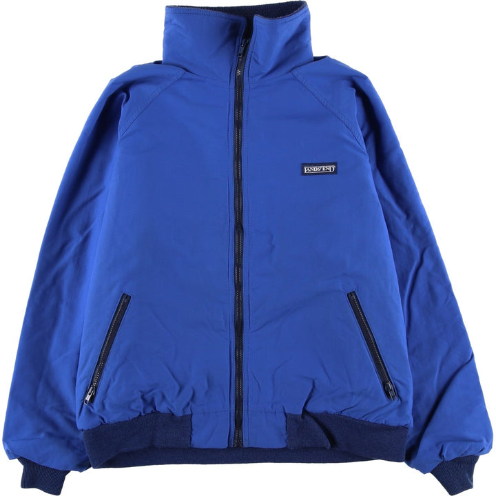 Vintage 80s-90'S Lands' End padded puffer jacket, made in the USA, size L, men's Nylon blue type Vintage Second Hand