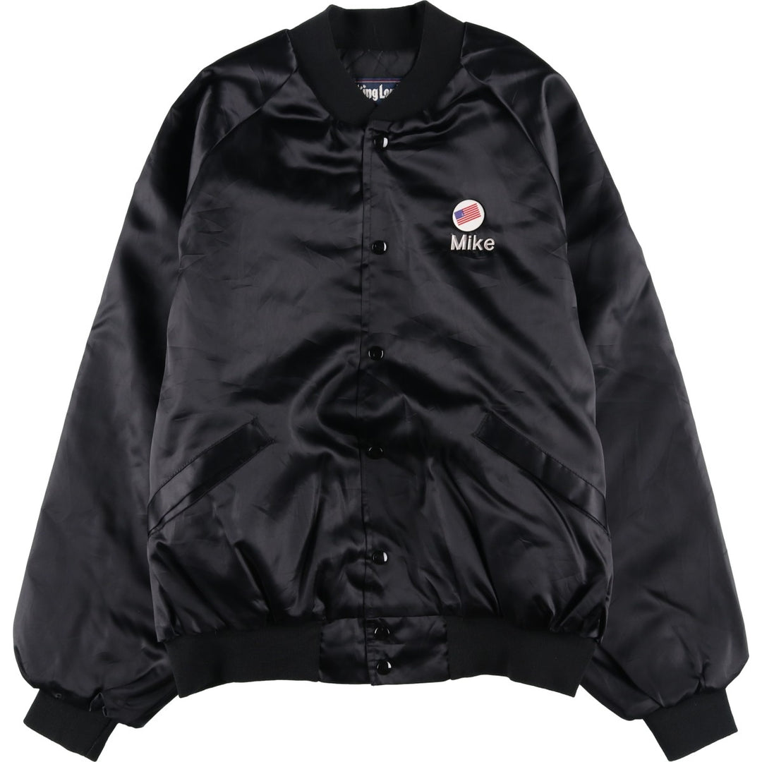 Vintage King Louie Stars and Stripes Nylon Stadium Jacket with Badge, Made in USA, Men's XL Nylon black type Vintage Second Hand