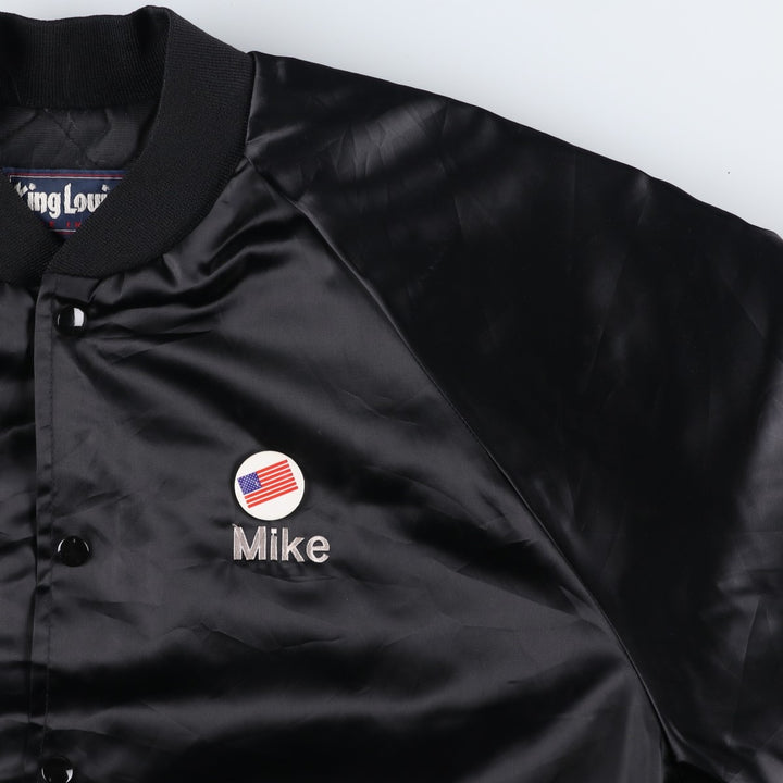 Vintage King Louie Stars and Stripes Nylon Stadium Jacket with Badge, Made in USA, Men's XL Nylon black type Vintage Second Hand