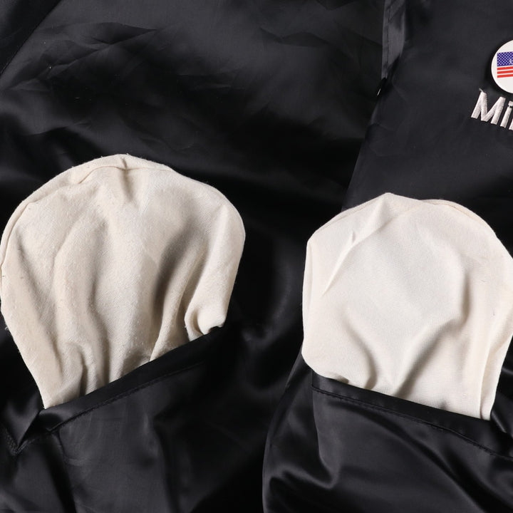 Vintage King Louie Stars and Stripes Nylon Stadium Jacket with Badge, Made in USA, Men's XL Nylon black type Vintage Second Hand