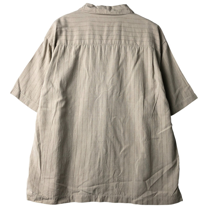 GEOFFREY BEENE Short Sleeve Open Collar Silk Shirt, Box Shirt, Men's XL silk Beige type Vintage Second Hand