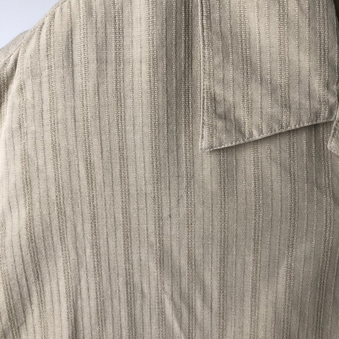 GEOFFREY BEENE Short Sleeve Open Collar Silk Shirt, Box Shirt, Men's XL silk Beige type Vintage Second Hand