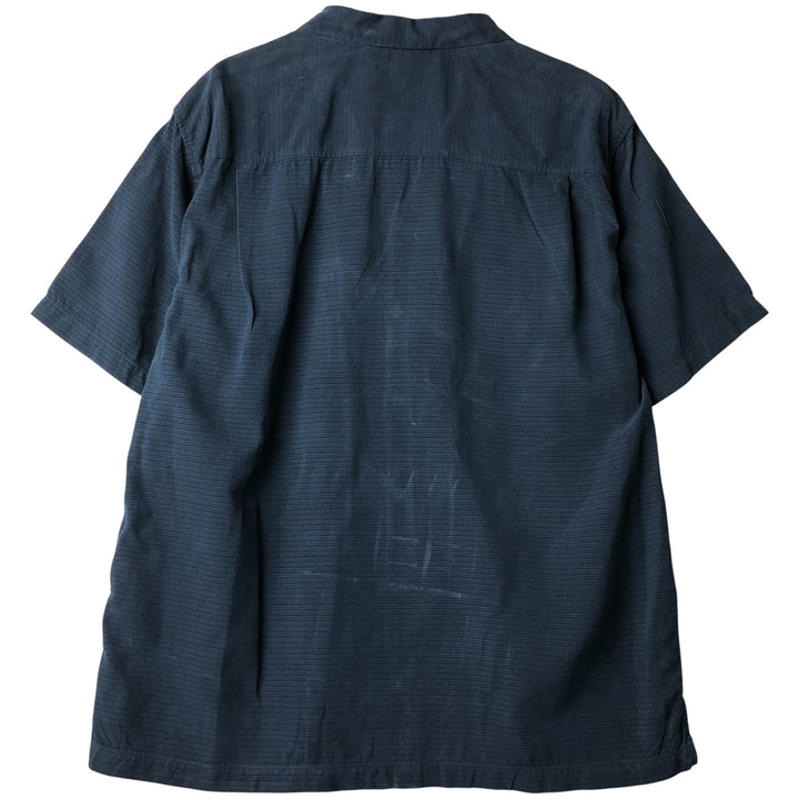 Tommy Bahama short sleeve open collar silk shirt, box shirt, men's XL size silk navy blue type Vintage Second Hand
