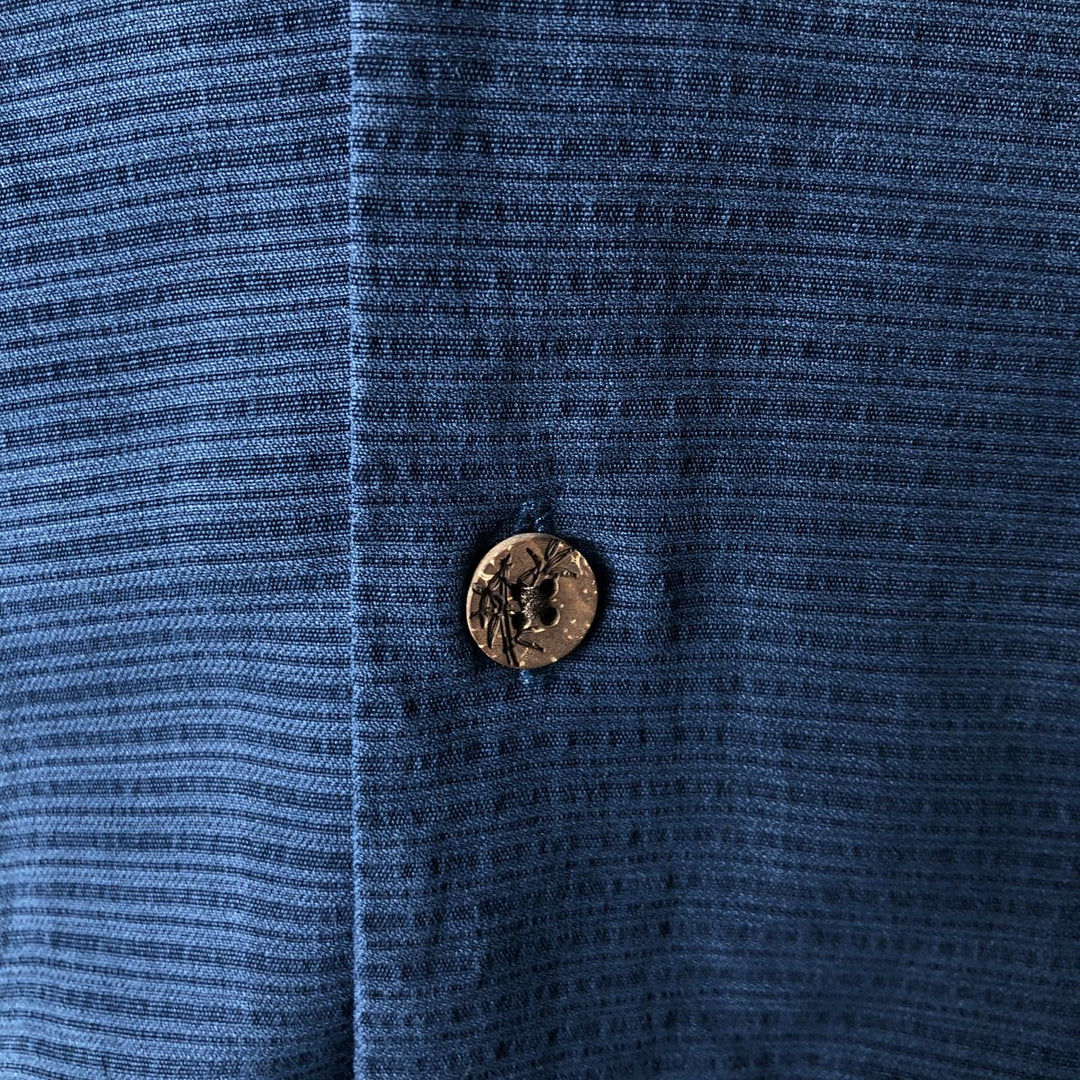 Tommy Bahama short sleeve open collar silk shirt, box shirt, men's XL size silk navy blue type Vintage Second Hand