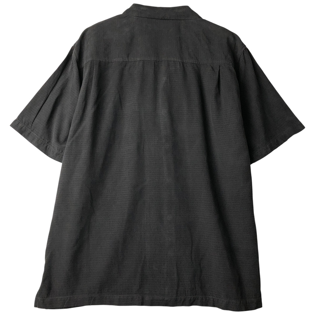 Tommy Bahama short sleeve open collar silk shirt, box shirt, men's size L silk black type Vintage Second Hand