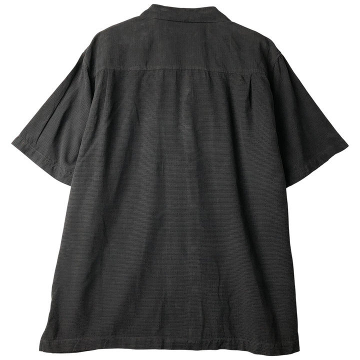Tommy Bahama short sleeve open collar silk shirt, box shirt, men's size L silk black type Vintage Second Hand