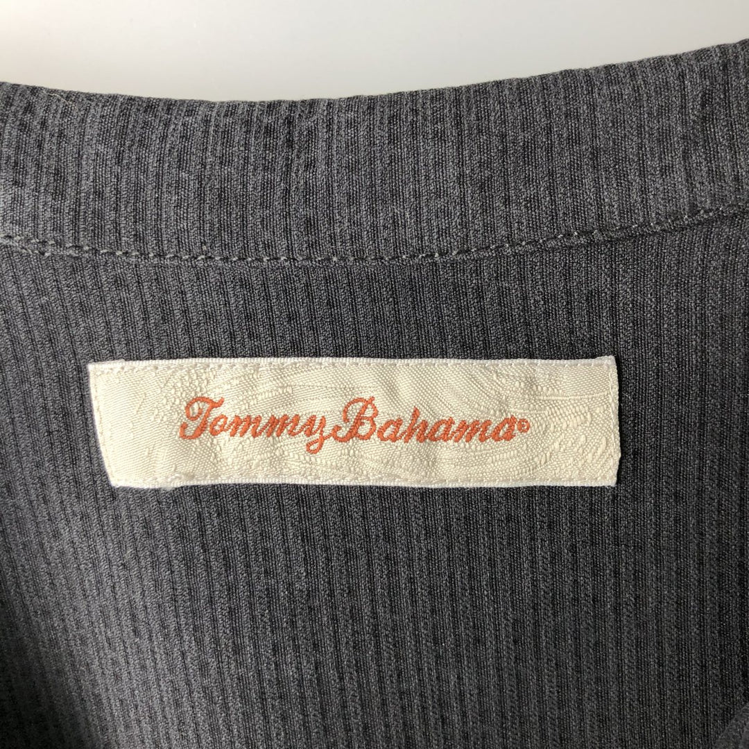 Tommy Bahama short sleeve open collar silk shirt, box shirt, men's size L silk black type Vintage Second Hand
