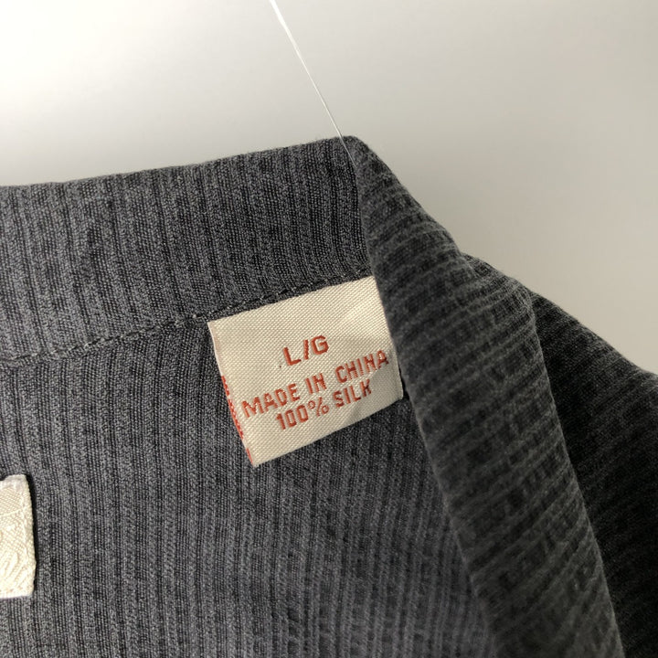 Tommy Bahama short sleeve open collar silk shirt, box shirt, men's size L silk black type Vintage Second Hand