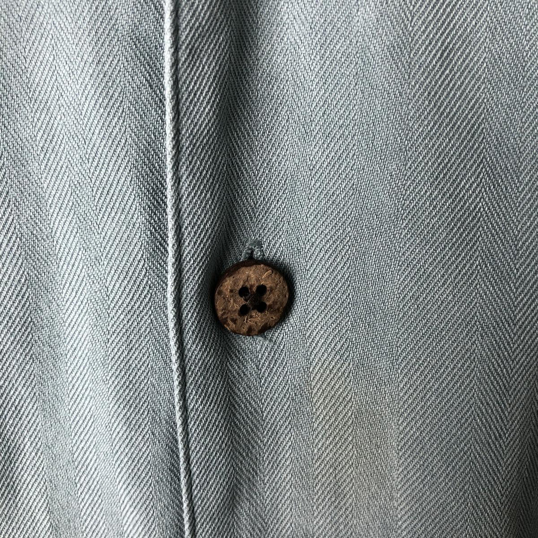 JOS.A.BANK Herringbone Short Sleeve Open Collar Silk Shirt, Men's Size L silk Blue type light blue Vintage Second Hand