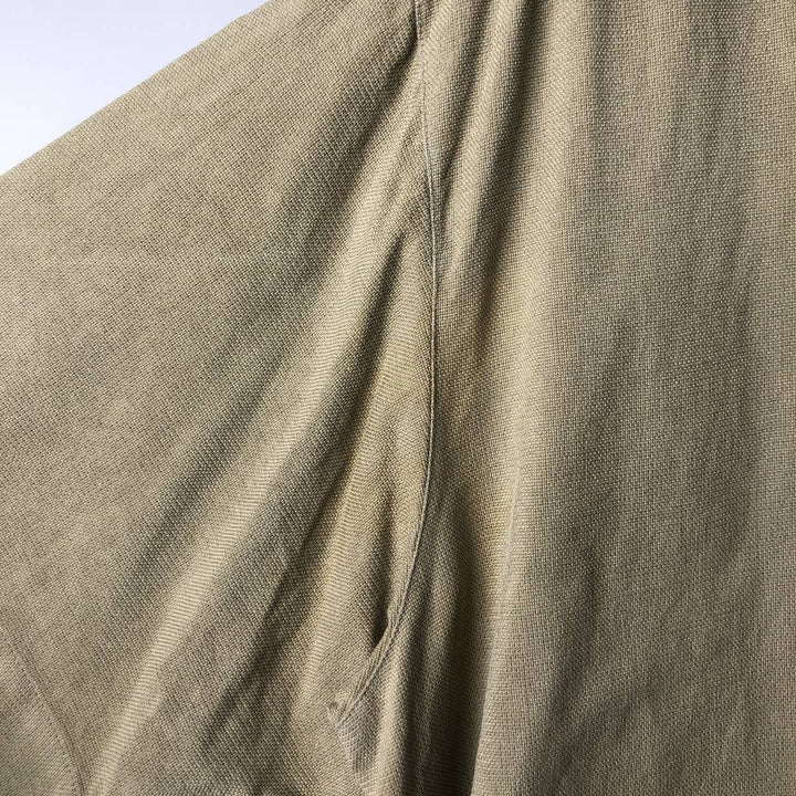 PER LUI PER LEI Short Sleeve Open Collar Silk Shirt, Men's Size L silk Khaki type Vintage Second Hand