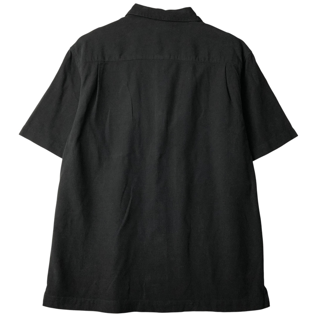 anthology short-sleeved silk box shirt, men's size L silk black type Vintage Second Hand