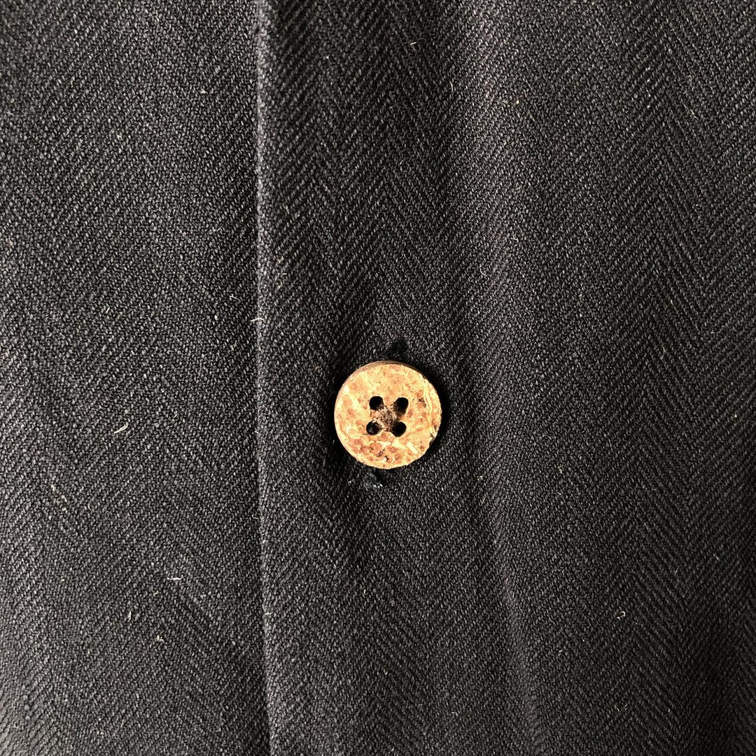 EAGLE DAY GOODS Herringbone Short Sleeve Open Collar Silk Shirt, Box Shirt, Men's XL silk black type Vintage Second Hand