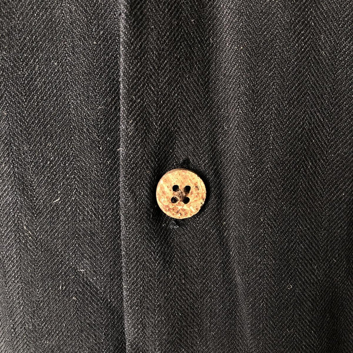 EAGLE DAY GOODS Herringbone Short Sleeve Open Collar Silk Shirt, Box Shirt, Men's XL silk black type Vintage Second Hand