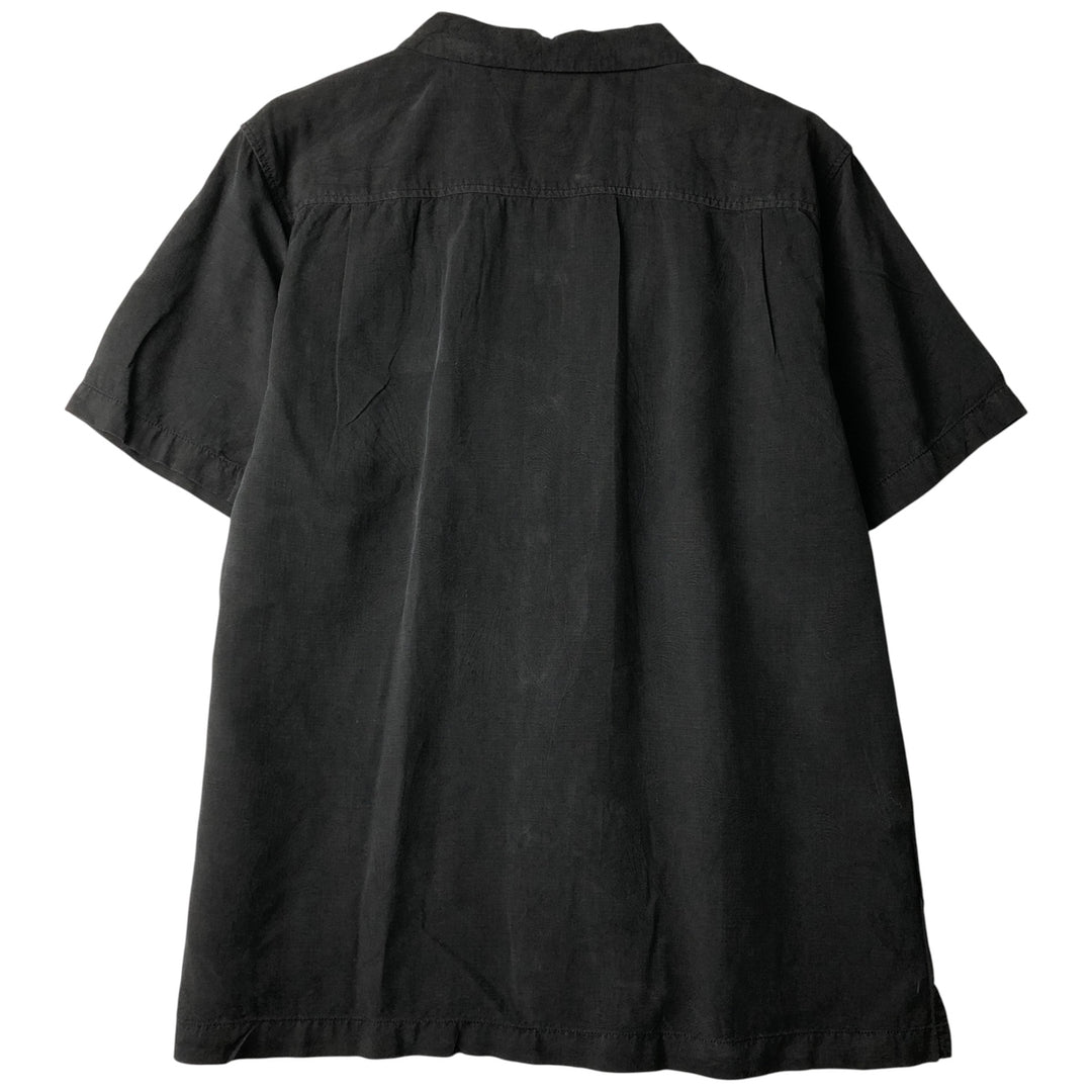Tommy Bahama short sleeve open collar silk shirt, box shirt, men's size L silk black type Vintage Second Hand