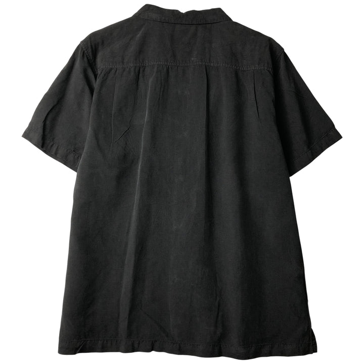 Tommy Bahama short sleeve open collar silk shirt, box shirt, men's size L silk black type Vintage Second Hand