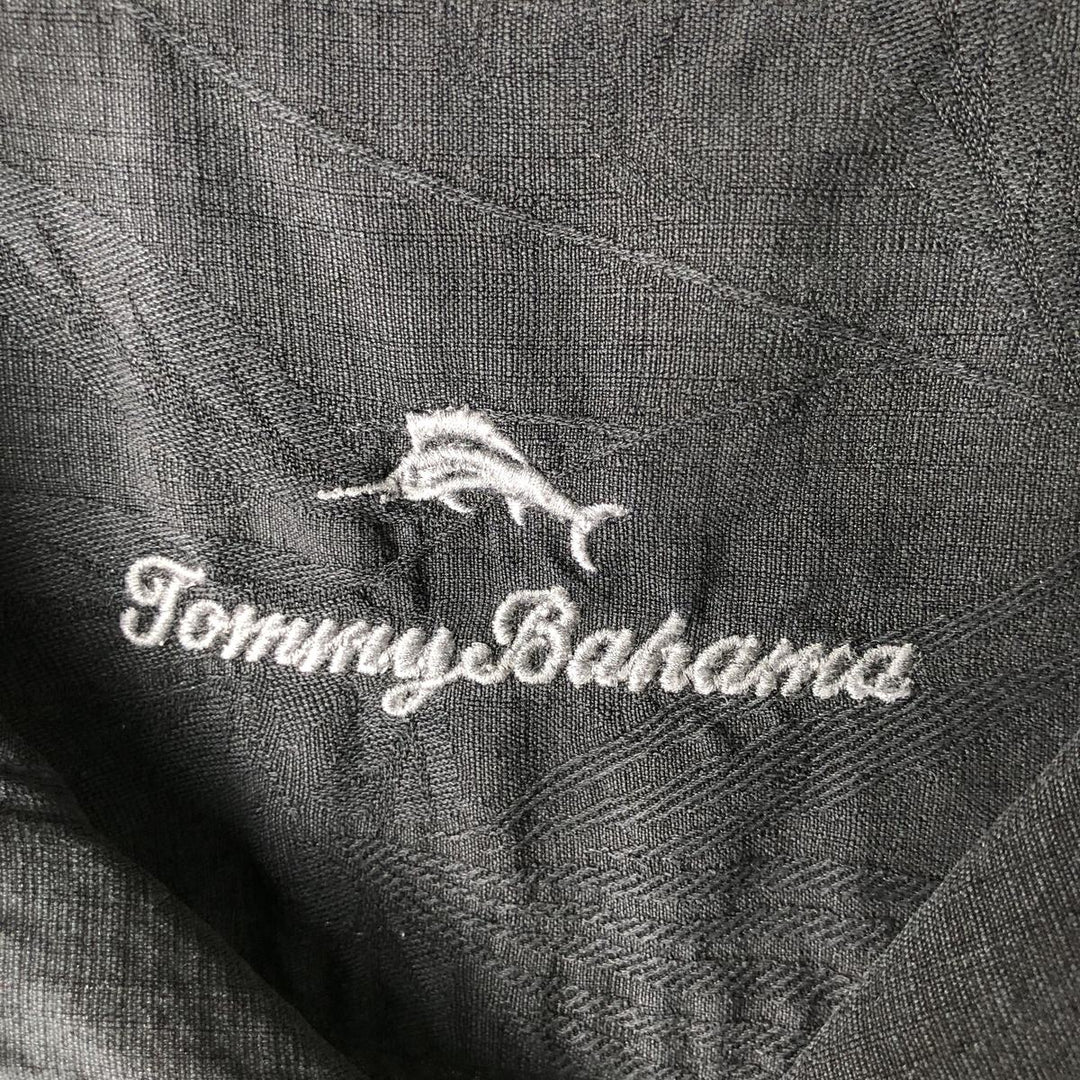 Tommy Bahama short sleeve open collar silk shirt, box shirt, men's size L silk black type Vintage Second Hand
