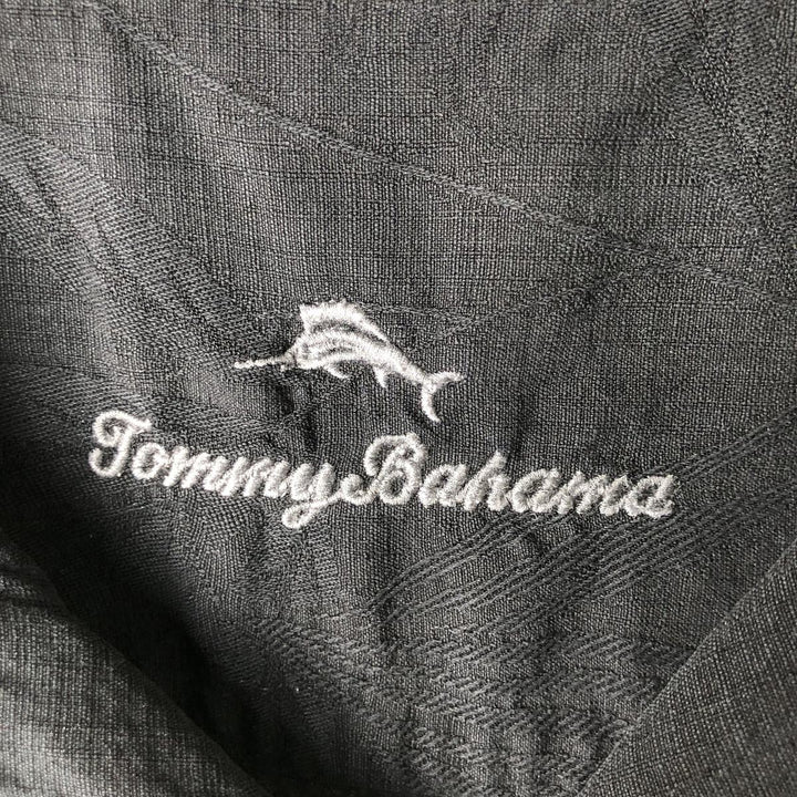 Tommy Bahama short sleeve open collar silk shirt, box shirt, men's size L silk black type Vintage Second Hand
