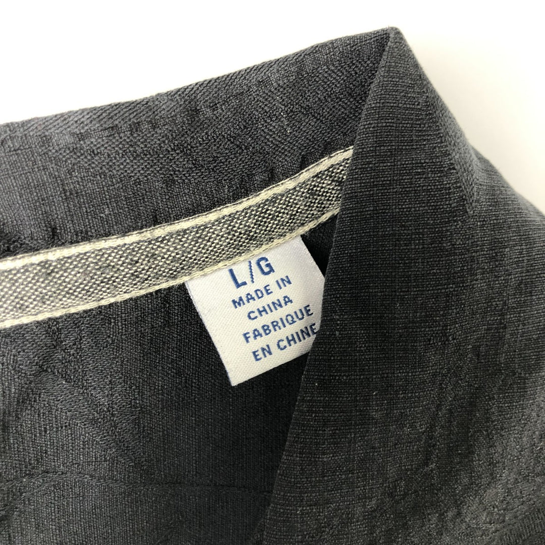 Tommy Bahama short sleeve open collar silk shirt, box shirt, men's size L silk black type Vintage Second Hand
