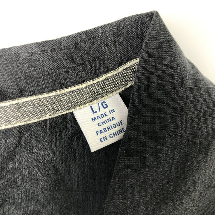 Tommy Bahama short sleeve open collar silk shirt, box shirt, men's size L silk black type Vintage Second Hand