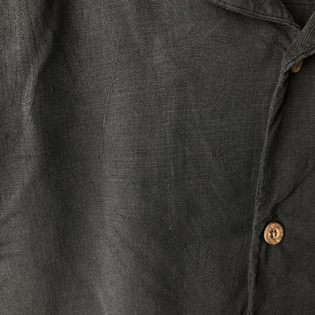 Tommy Bahama short sleeve open collar silk shirt, box shirt, men's size L silk black type Vintage Second Hand