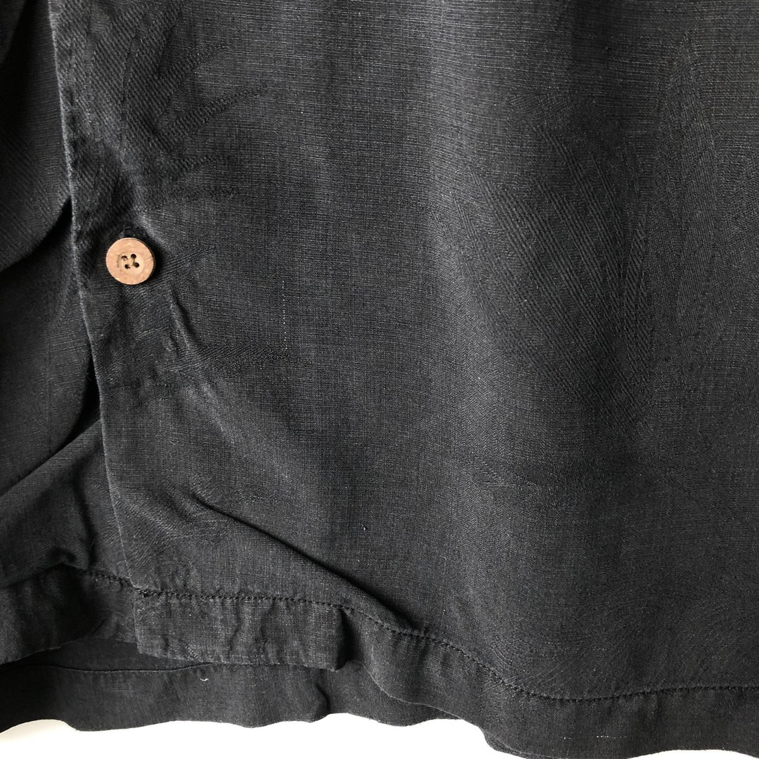 Tommy Bahama short sleeve open collar silk shirt, box shirt, men's size L silk black type Vintage Second Hand