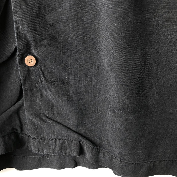 Tommy Bahama short sleeve open collar silk shirt, box shirt, men's size L silk black type Vintage Second Hand