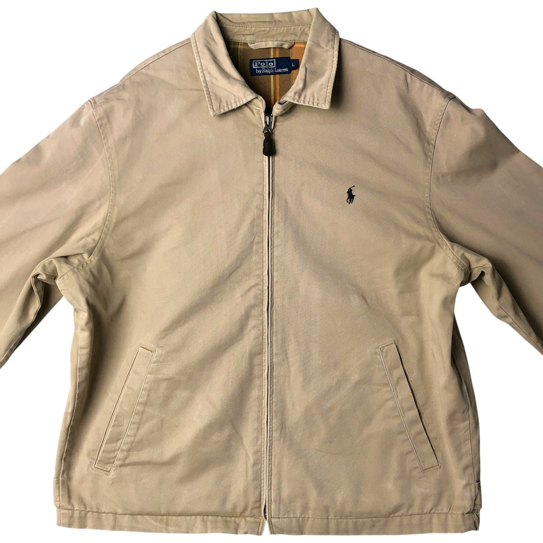 Ralph Lauren POLO by Ralph Lauren Swing Top Sports Jacket Men's L size cotton Beige type Vintage Second Hand