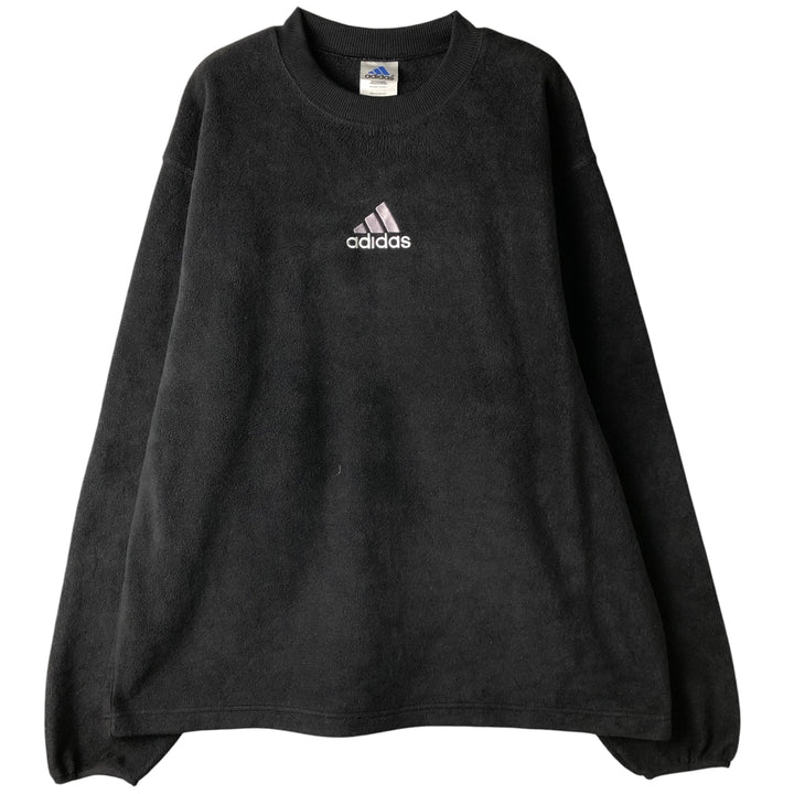 2000'S Adidas fleece sweatshirt, men's size XL polyester black type Vintage Second Hand