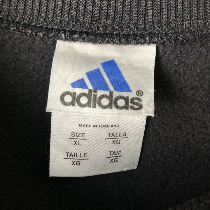 2000'S Adidas fleece sweatshirt, men's size XL polyester black type Vintage Second Hand