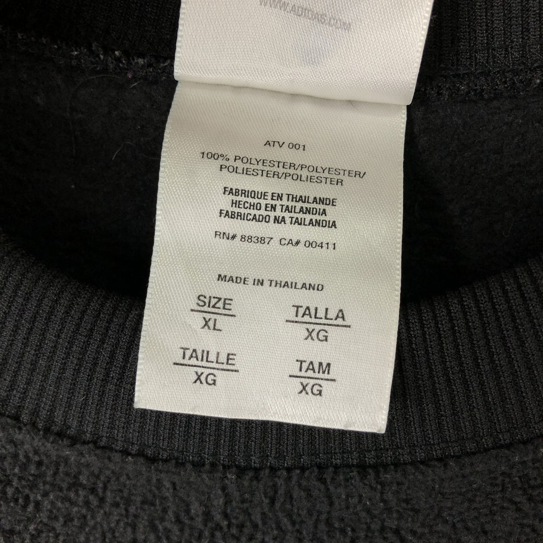 2000'S Adidas fleece sweatshirt, men's size XL polyester black type Vintage Second Hand