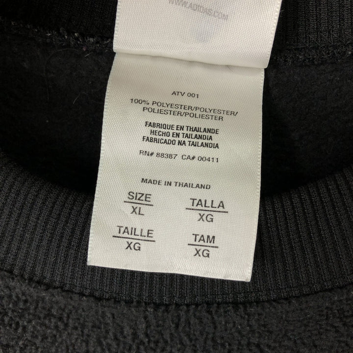 2000'S Adidas fleece sweatshirt, men's size XL polyester black type Vintage Second Hand