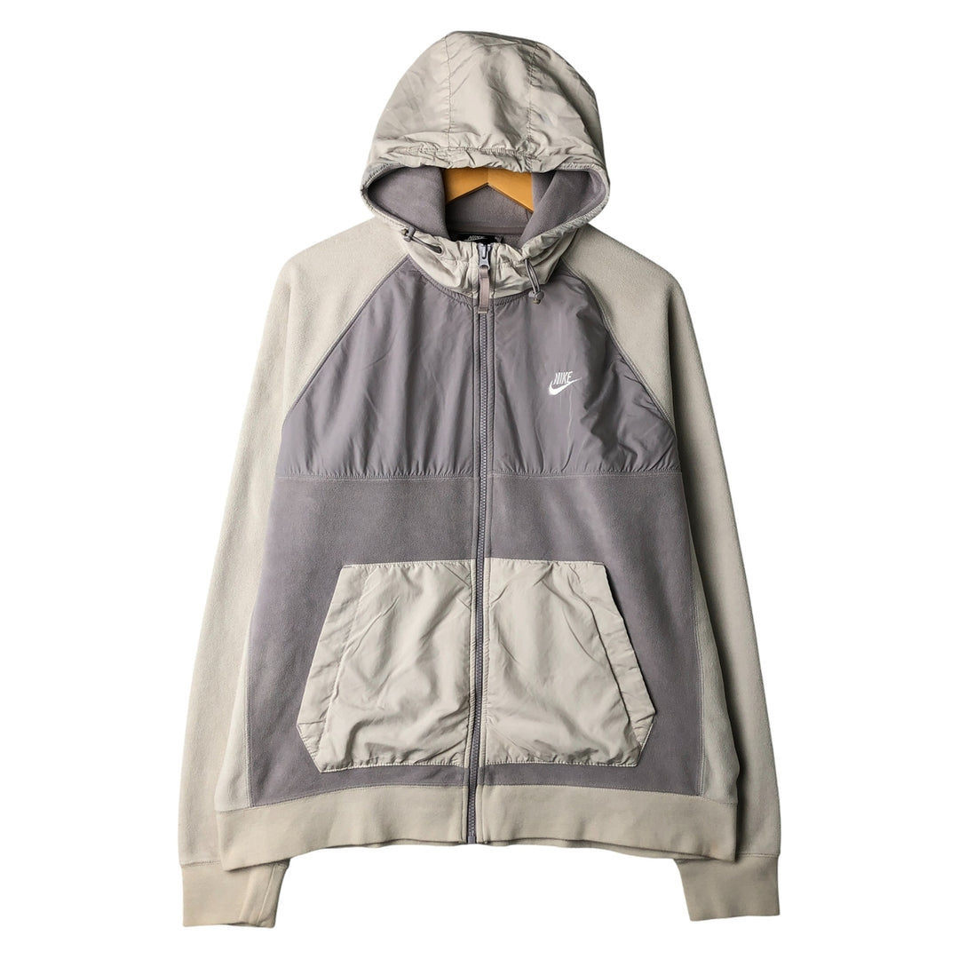 Nike Women's Large Fleece Full-Zip Hoodie polyester gray type Vintage Second Hand