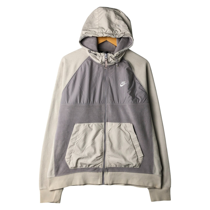 Nike Women's Large Fleece Full-Zip Hoodie polyester gray type Vintage Second Hand